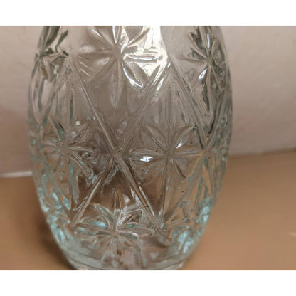 Vintage Mogen Wine Decanter Clear Pressed Glass with Stopper Label Attached