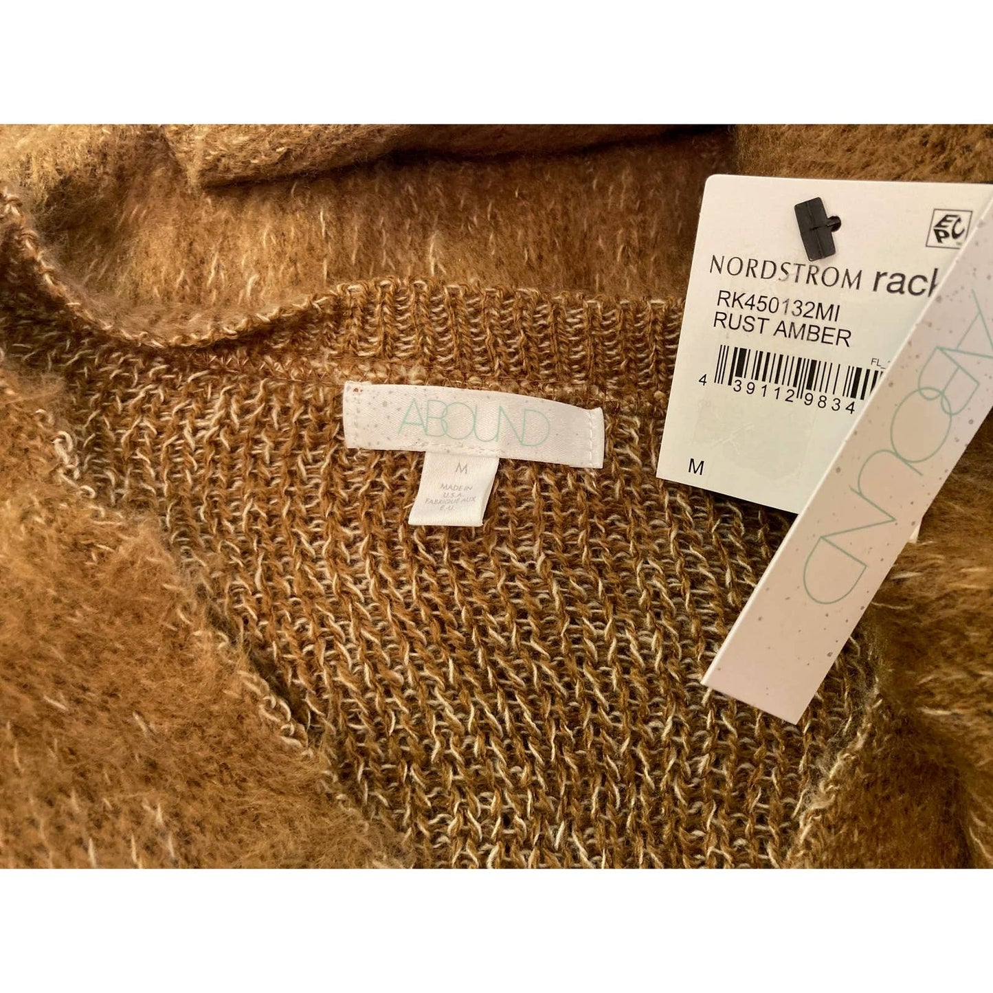 Abound Crop Deep V-Neck Cardigan Sweater Sz Medium in Rust Amber NWT