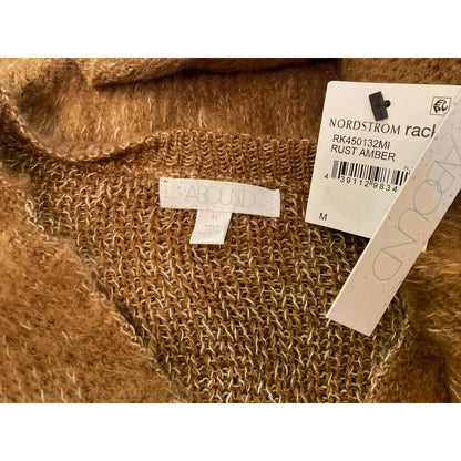 Abound Crop Deep V-Neck Cardigan Sweater Sz Medium in Rust Amber NWT