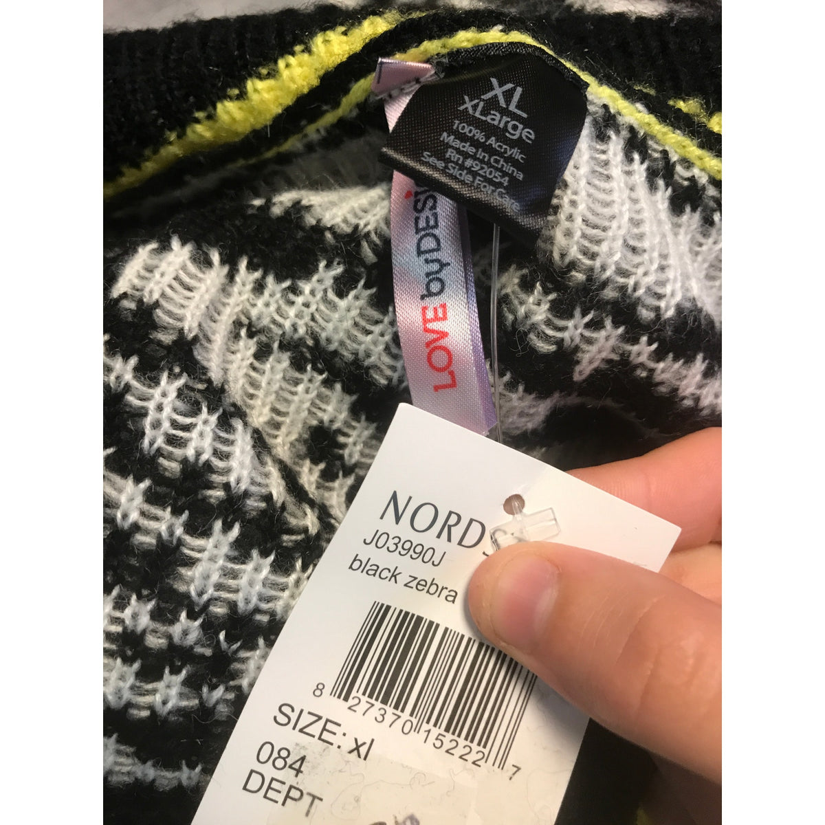 LOVE BY DESIGN NWT Black Zebra Pullover Sweater Long Sleeves XL
