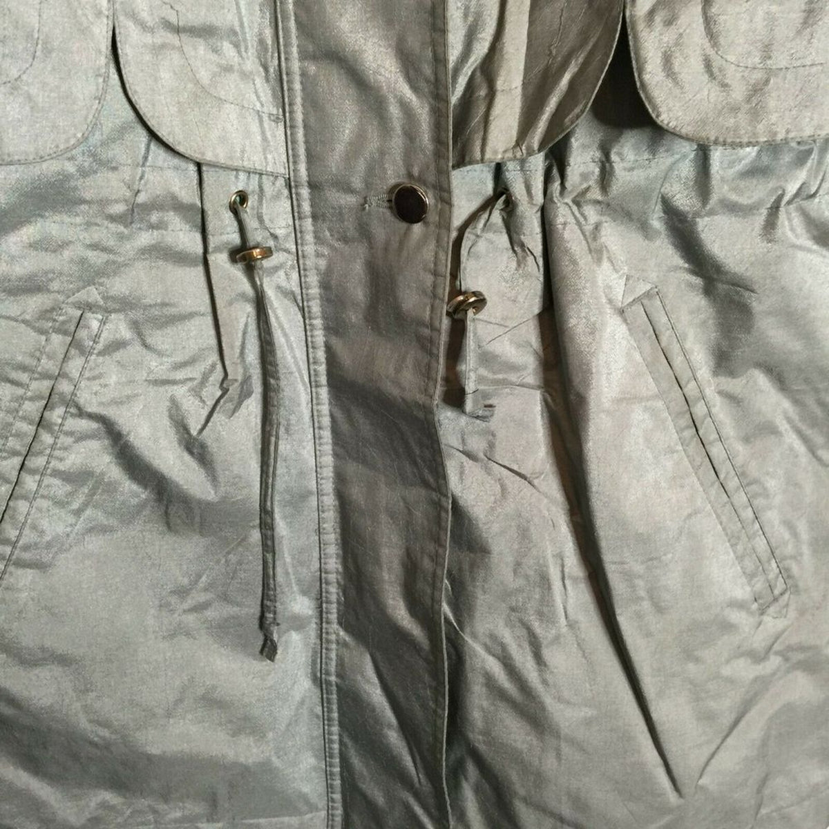Fleet Street Rain Coat Long Sleeve Full Zip Green 1980s Jacket Medium Vintage