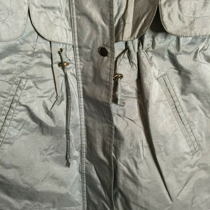 Fleet Street Rain Coat Long Sleeve Full Zip Green 1980s Jacket Medium Vintage