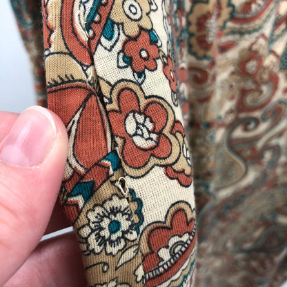 Shirtmaker Lid Women's Long Sleeve Button Mini Dress Belt Waist Paisley Multi 10