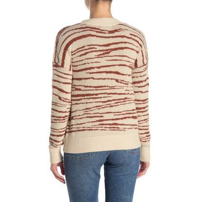 4SI3NNA Sweater Women's Small Zebra Tan Brown Nylon Blend