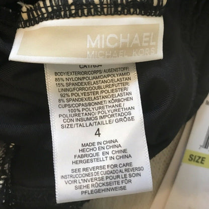 Michael Michael Kors Frozen Chain-Ring Halter-Top Sz 4 swimsuit bathing swimwear