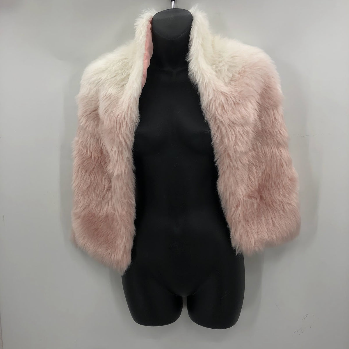 INC faux fur stole wrap Pink White ombre NEW lined NEck scarf warmer
