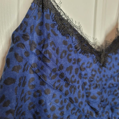 Jenni Lace-Trim Knit V-Neck Chemise Nightgown Size Small