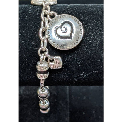 Brighton Trinity Discontinued Heart Charm Bracelet Braided Chain Reno Meridian