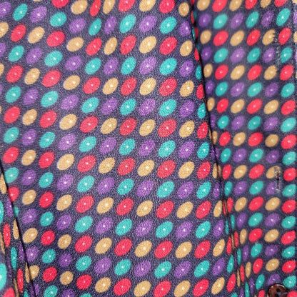 SherrI Lynn Vintage Geometric Long Sleeve Dress Belt Midi Size 14 Medium Buttons