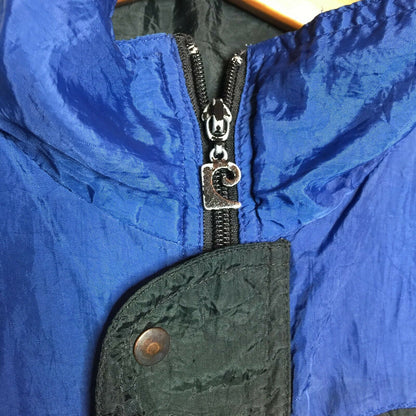 Pierre Cardin VINTAGE Windbreaker Jacket Long Sleeve Full Zip Solid Blue/black