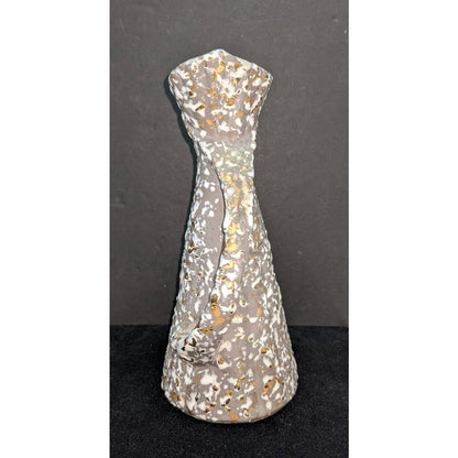 Vintage Savoy China Mid Century 24K Gold Splatterware Pitcher Vase Gray White