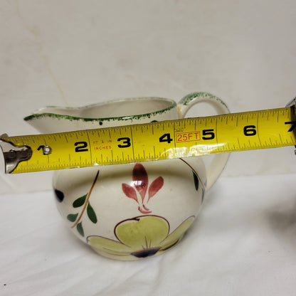 Blue Ridge creamer flowers vintage Pitcher Vintage Florals Handpainted