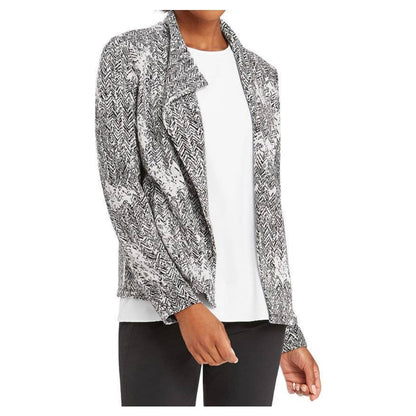 Nic & Zoe Marbelous Draped Open Cardigan Jacket Sz Medium in Grey Multi NWT