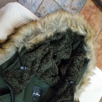 NEW Sam Edelman Faux Fur Trim Down Parka Coat Size 2 XL