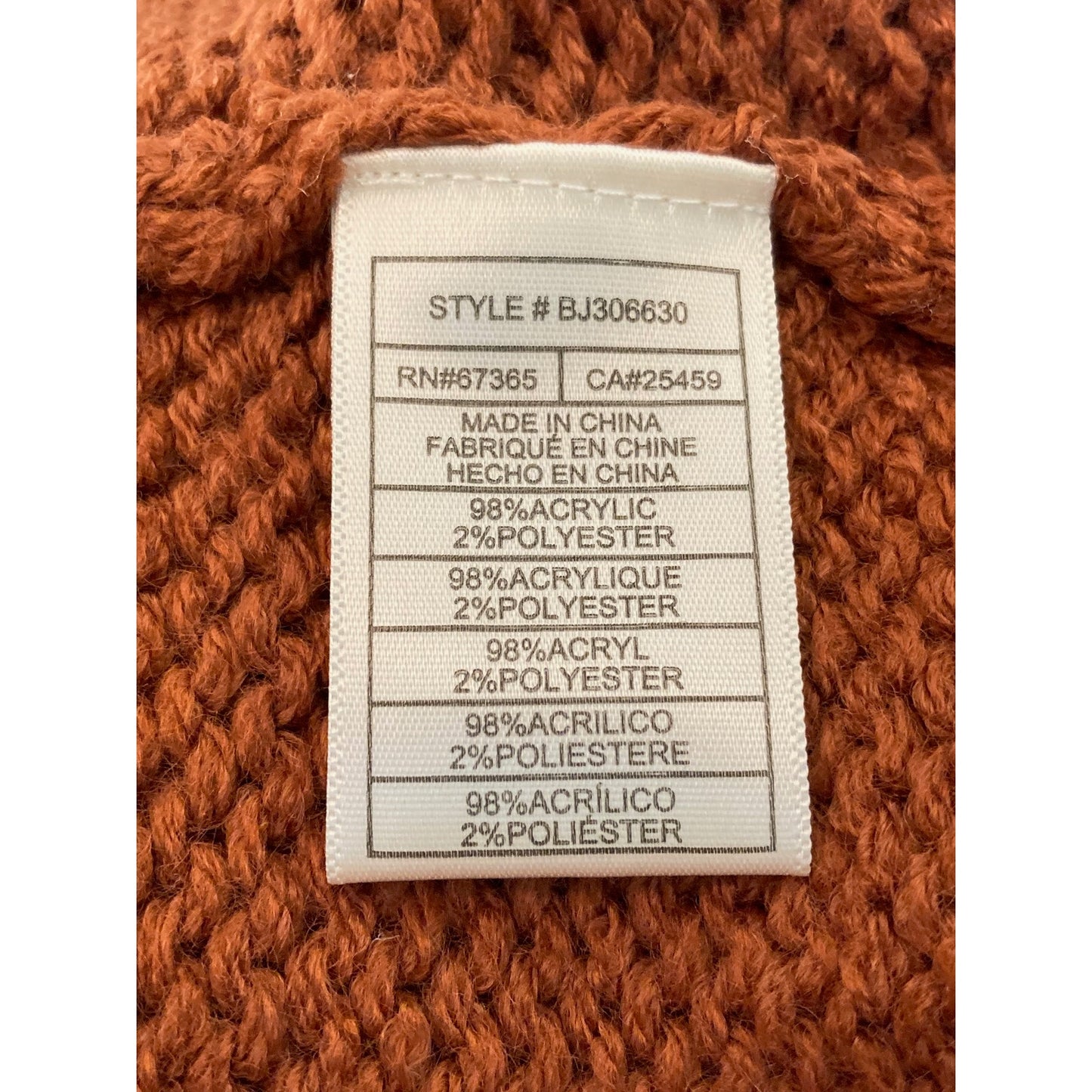 BB Dakota Retro Active Cable Knit Pullover Sweater Top Size Small in Rust NWT