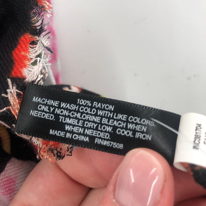 International Concepts Women's Nature Fringe Pashmina Scarf Floral Black OS NWT