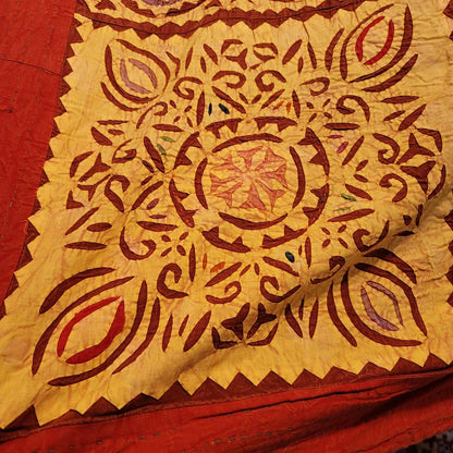 King/ Queen Coverlet Bedspread Boho Applique Vintage Blanket Coverlet Handmade