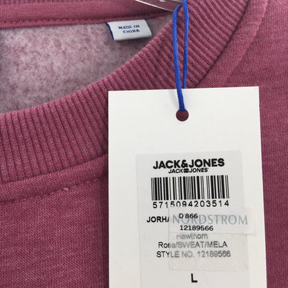 Jack & Jones Pullover Sweatshirt Original Long Sleeve Crew Neck Red Size Large