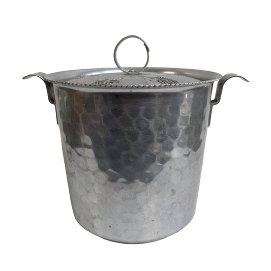 Buenilum Hammered Aluminum Metal Ice bucket Grape vine design ceramic liner MCM
