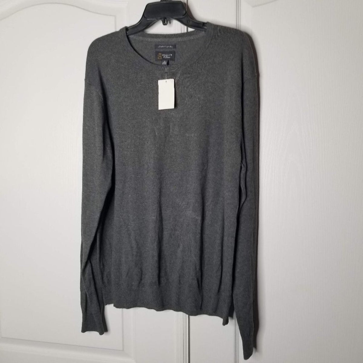 Wallin & Bros XL  Grey Castlerock Cashmere Blend Pullover Sweater Crew Neck NWT