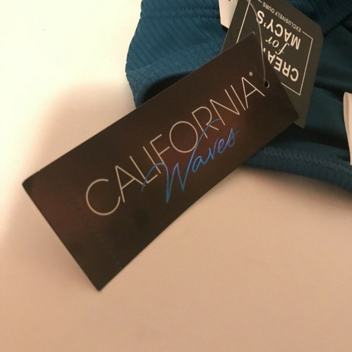 NWT California Waves Juniors Teal Ribbed Hipster Size Small