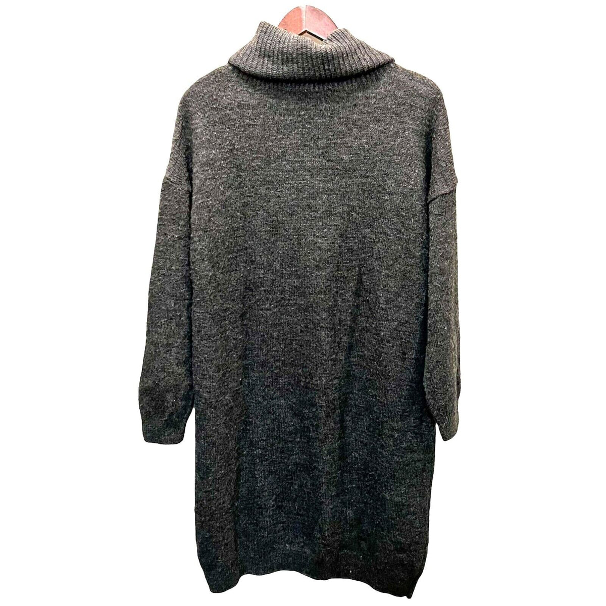 Topshop Womens Turtleneck Sweater Tunic Dress Size 8 US Charcoal NWT Long Sleeve