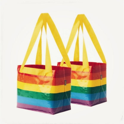 Ikea | 2020 Small Pride Bags w/ handles RAINBOW lot of 2 shopping carry all