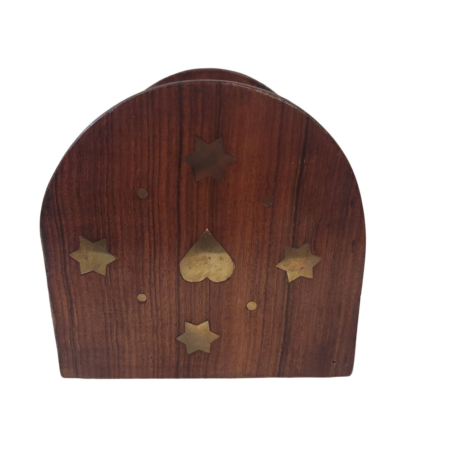 Vintage Hand Carved Unique Design Drawer Wood & brass Jewelry Box Cigarette Box