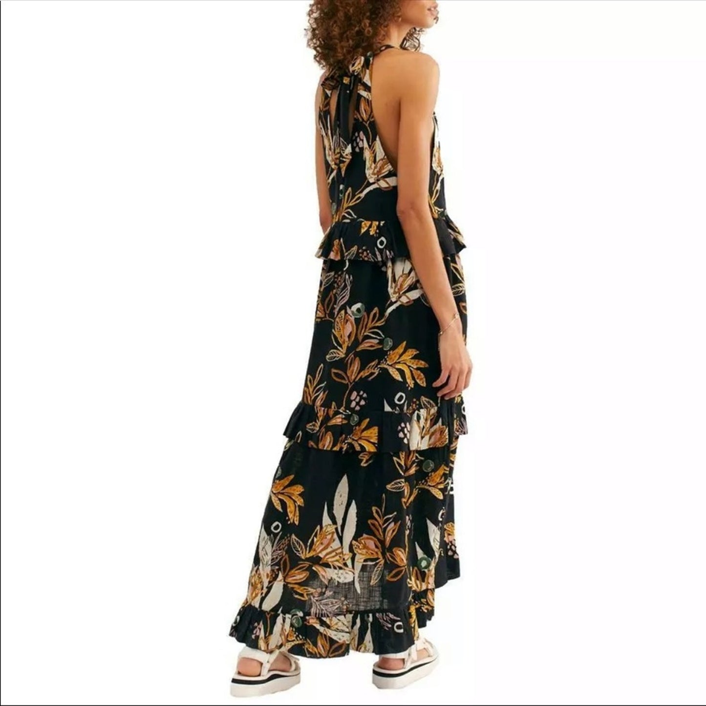 All in Favor Simone Floral Wrap Minidress Green Daisy Size XS new summer