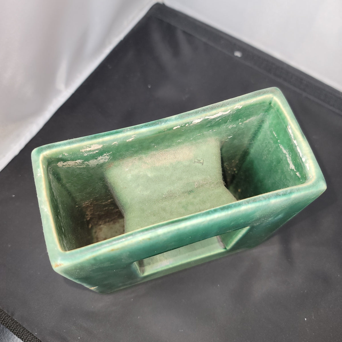 VINTAGE 1950's~60's McCoy Yellow Bird in a Box Green Vase
