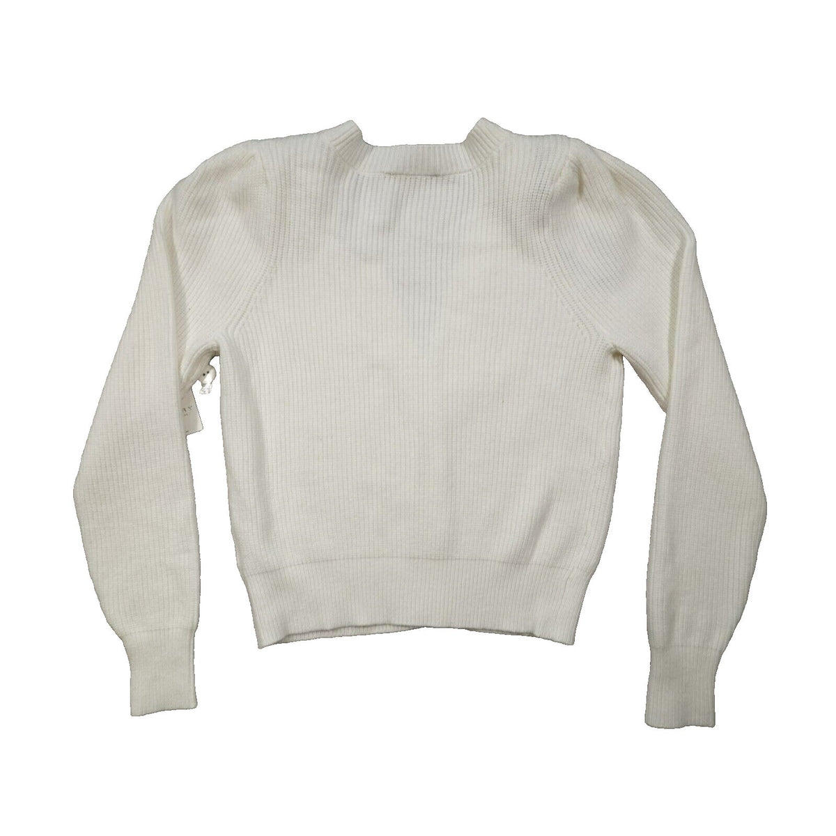 Laundry by Shelli Segal Rib Knit Button Front V-Neck Sweater Sz Small Ivory NWT