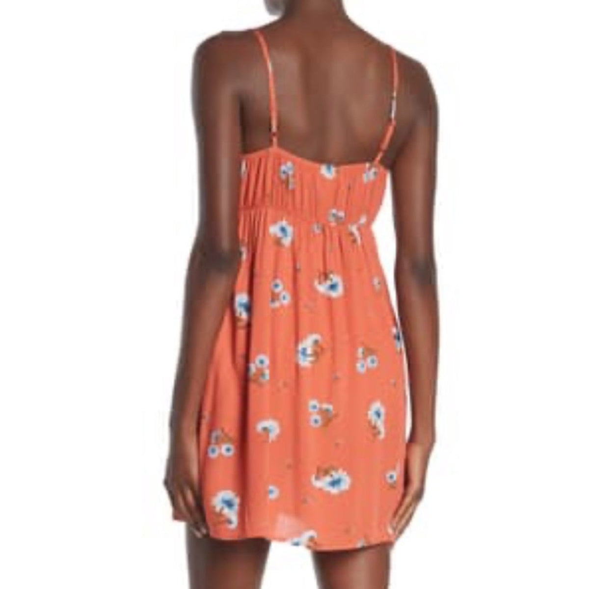 Hiatus New Orange Floral 90s Tank Dress Medium
