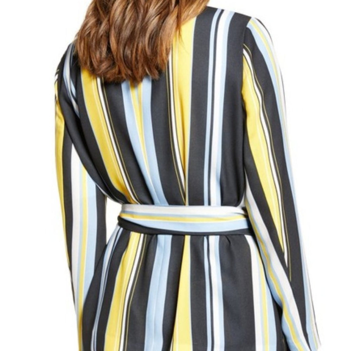 Halogen Soft Tie Waist Jacket Striped Pockets Lucinda extra small career XS