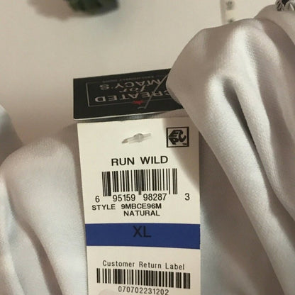 Bar iii Hipster Run Wild Print Side Shirred Bikini Size XL