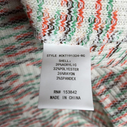 Codexmode Pullover Sweater Long Sleeve V- Neck Space Dye Green Multi Size Large