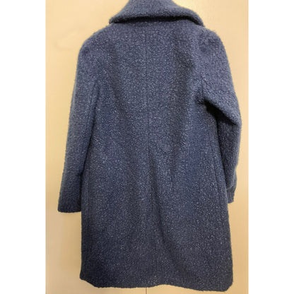 Sam Edelman Faux Shearling Double Breasted Lined Pea Coat Size 4 Blue NWT