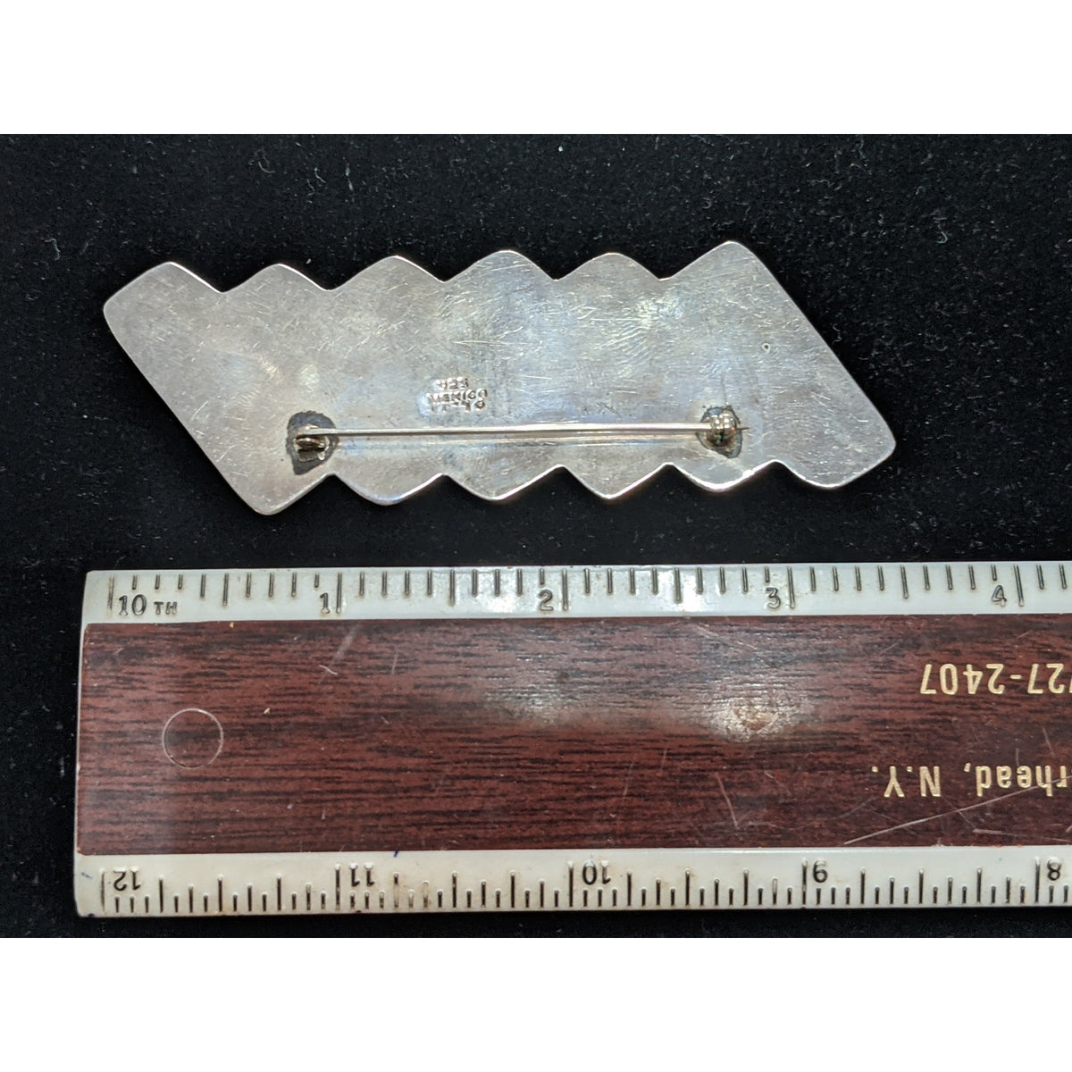 Vintage 925 Abstract Sterling Silver Deco Art Abstract Pin Brooch Taxco Mexico