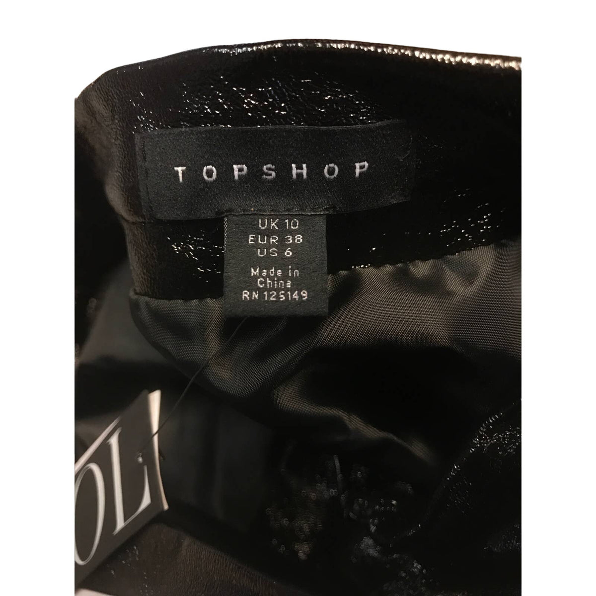 TopShop Black Idol Mini Flippy Skirt Faux Leather 6 Punk Rocker Circle Hardcore