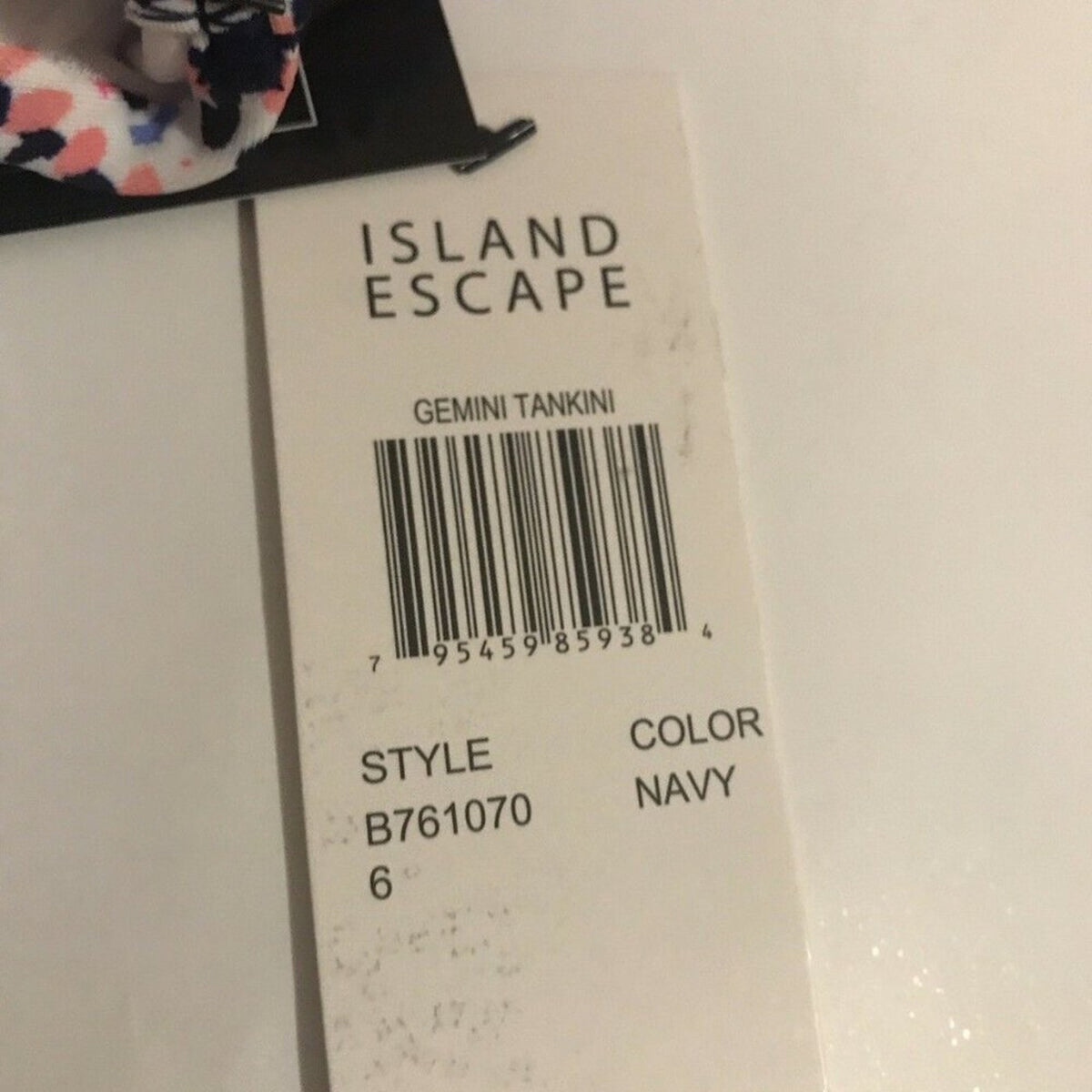 NWT Island Escape Gemini Tankini Underwire Swim Size 6