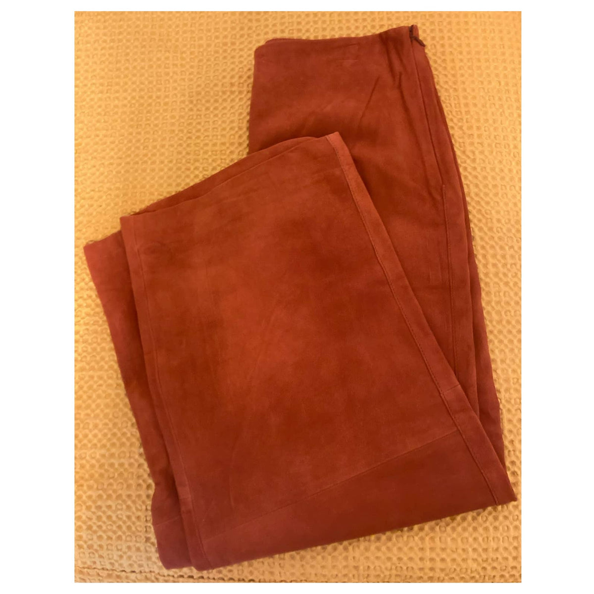 Vince Women's Wide Leg Cropped Lamb Leather Pants Size 8 Dark Brick Rust NWT