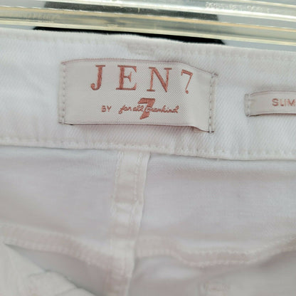 Jen 7 by 7 for All Mankind Slim Straight Jeans Mid Rise Button & Zip Fly SZ 12