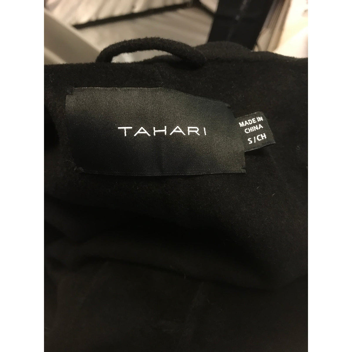 Tahari Double Face Wool Trench Coat Bow & Tie Black Size Small NWT Jacket