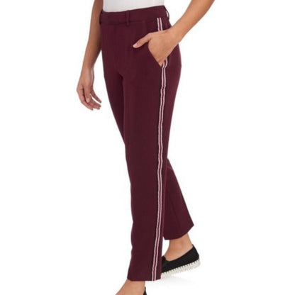 Laundry By Shelli Segal NWT Wine Side Stripe Trouser Size 4