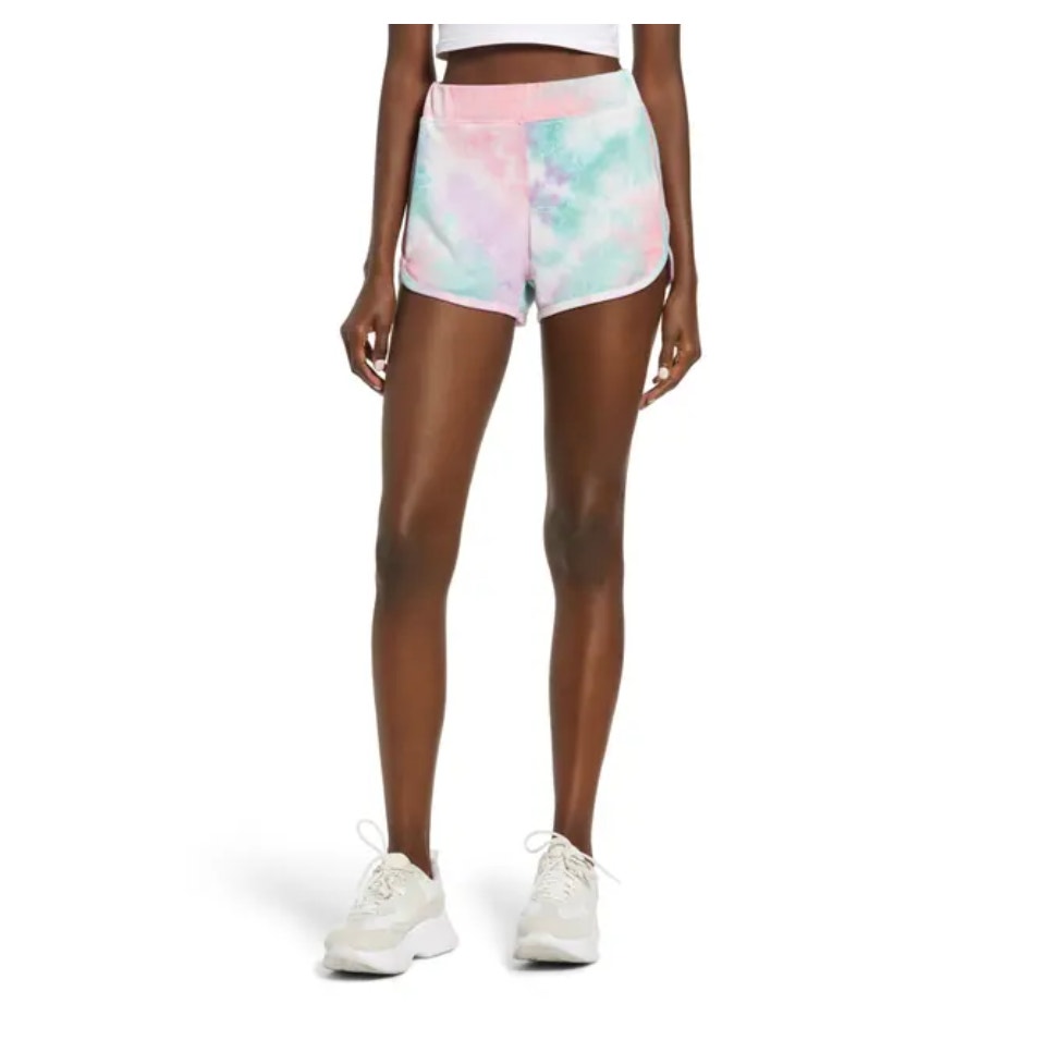ROW A NWT Tie Dye Shorts In Pink Purple Tie Dye Size Large casual soft light NEW