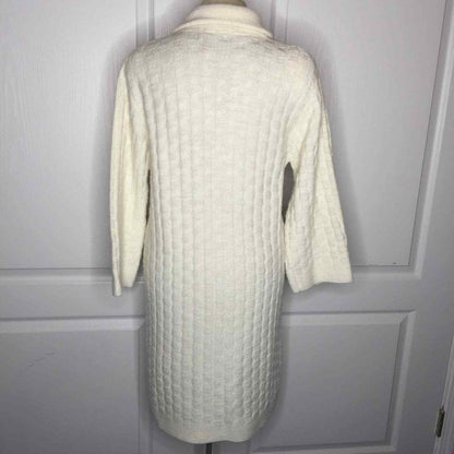 Bradley white sweater Medium Wintuk Vintage Knit Long Sleeve Cardigan Duster