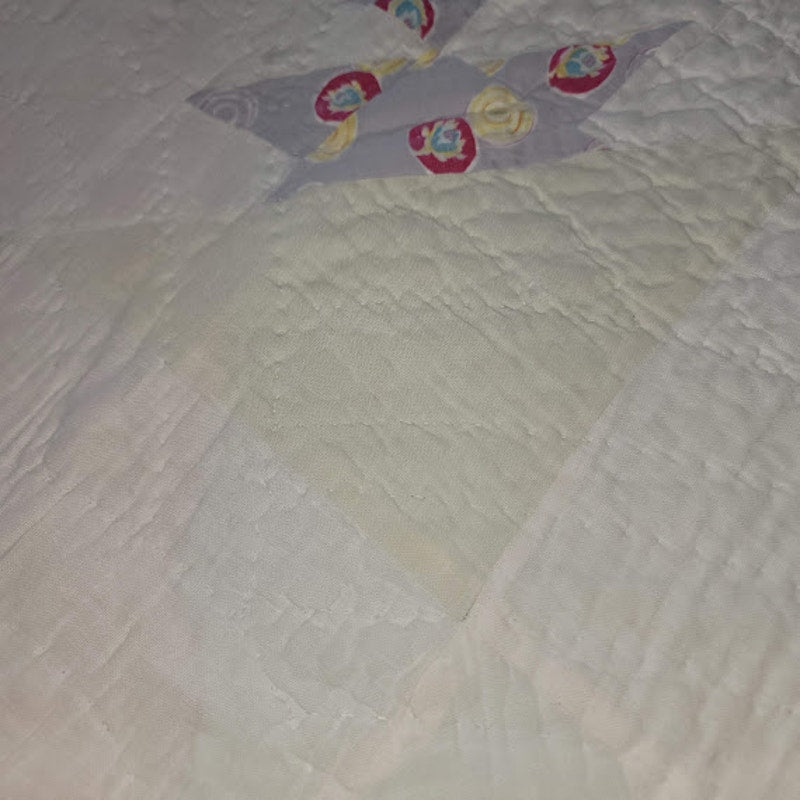 Vintage Handmade Quilt Full or Twin Bedspread Blanket Farmhouse Cabin 53" X 74"