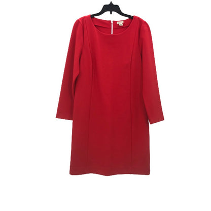 J. Crew Well Made Heavy Ponte Knit Dress Long Sleeves Red Small Modesty