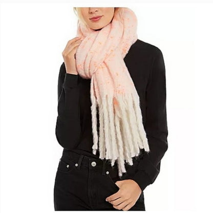DKNY Neon Orange Speckled Scarf Chunky large NEW wide Shawl  Throw new OVERSIZE