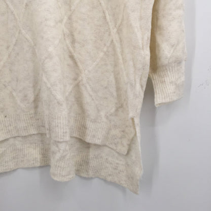 14th & Union Cozy Cable Turtleneck Tunic Sweater Long Sleeves Ivory Size Large