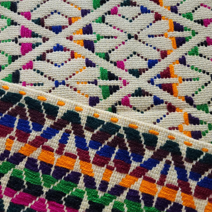 Handmade OAXACAN Table Bed Console Dresser Runner Embroidery Geometric Linens